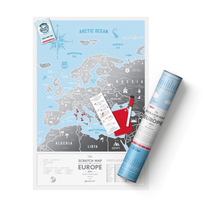 Скретч карта Європи Travel Map Silver Europe