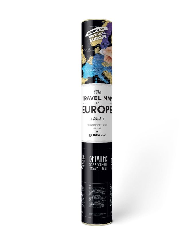 Скретч Карта Європи чорна Travel Map Black Europe