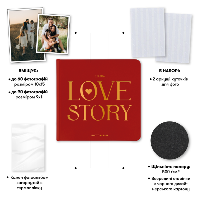 Фотоальбом "Love story" червоний