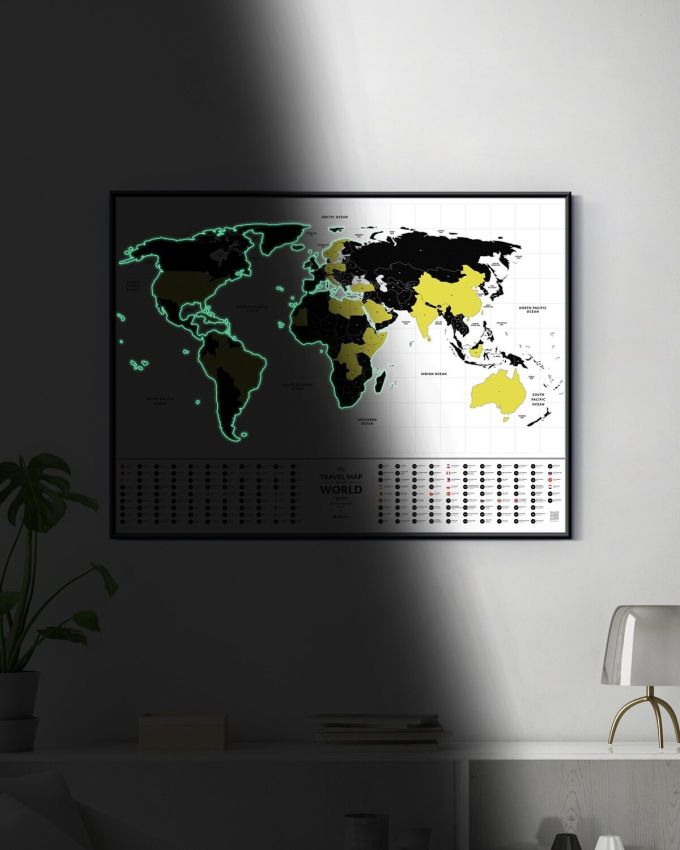 Скретч Карта Світу, що світиться Travel Map Glow World