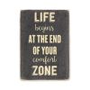 Деревянный постер "Life begins at the end of your comfort zone"