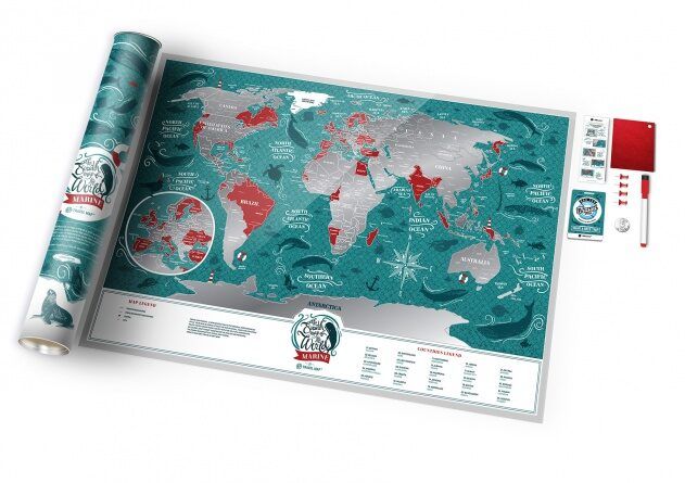 Скретч Карта Світу Travel Map Marine