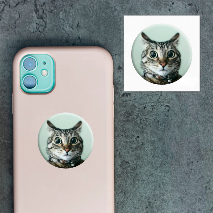 3D-стикер " Мем удивленный кот"