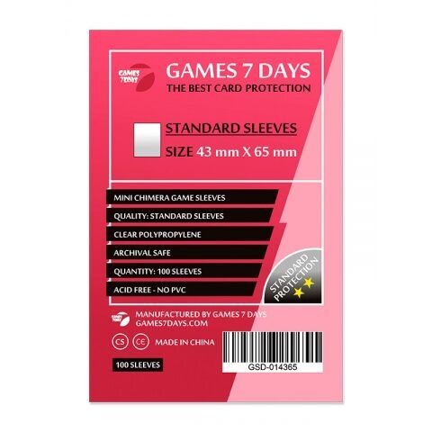 Протектори для карт Games 7 Days 43x65 мм