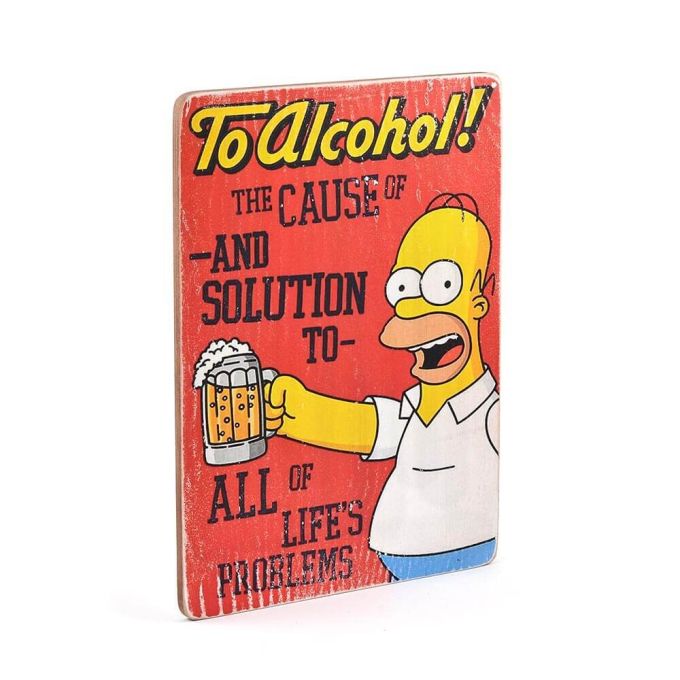 Дерев'яний постер "The Simpsons # 2 To Alcohol (red)"